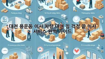 대전 용운동 이사 차량 대여: 짐 걱정 끝! 이사 서비스 완벽 가이드